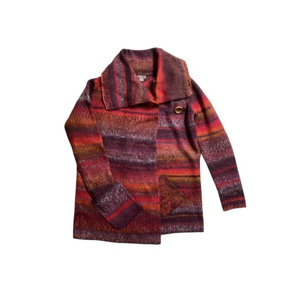 J.Jill women's knit cardigan multicolor Stripe Wool Blend XS - Picture 3 of 7